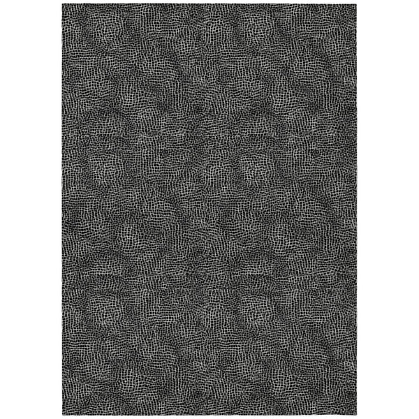 HomeRoots 9' Black and Ivory Geometric Area Rug - Washable, Durable, Stylish for Indoor and Outdoor Use! 602345