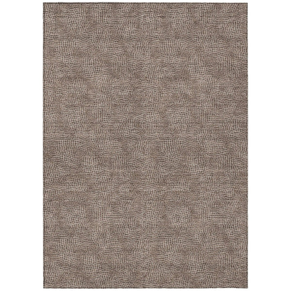 HomeRoots 9' Stylish Brown and Ivory Geometric Area Rug - Washable, Durable, Indoor/Outdoor Essential for Any Space 602351