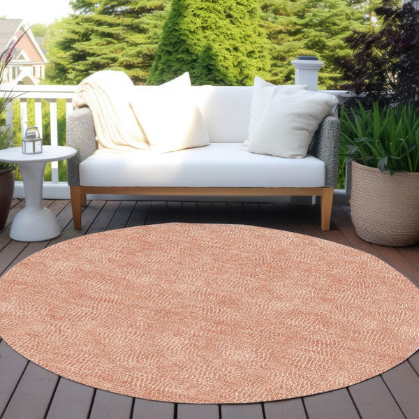 Homeroots 3' Beige And Ivory Geometric Washable Area Rug - Perfect For Indoor And Outdoor Comfort & Style 8' Round Polyester 602355
