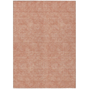 HomeRoots 9' X 12' Copper and Ivory Geometric Area Rug – Washable, Stylish, Durable for Indoor/Outdoor Spaces 602357