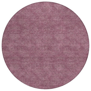 HomeRoots 5' Modern Eggplant and Ivory Geometric Area Rug - Durable, Washable Design for Indoor & Outdoor Use 8' Round 602361