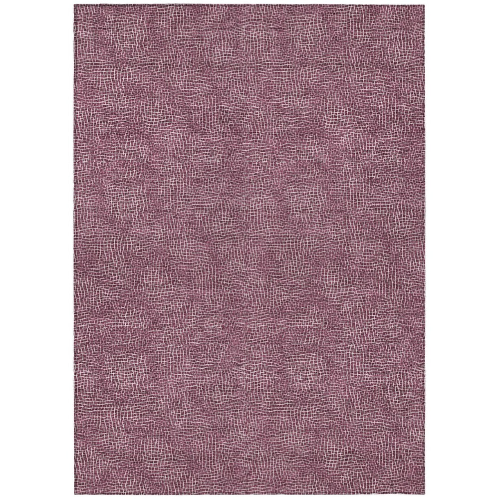 HomeRoots 9' X 12' Eggplant and Ivory Geometric Area Rug - Durable, Washable, Indoor/Outdoor Design for Modern Spaces 602363
