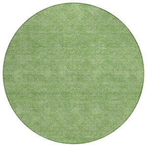 HomeRoots 5' Modern Green and Ivory Geometric Indoor Outdoor Area Rug - Durable, Washable, Stylish Design 8' Round 602367