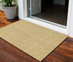 Homeroots 3' Beige And Ivory Geometric Washable Area Rug - Perfect For Indoor And Outdoor Comfort & Style 3' X 5' Polyester 602371