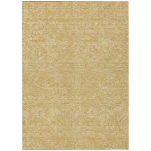 HomeRoots 5' Gold and Ivory Geometric Area Rug - Stylish, Washable, Durable for Indoor and Outdoor Spaces 5' X 8' 602372