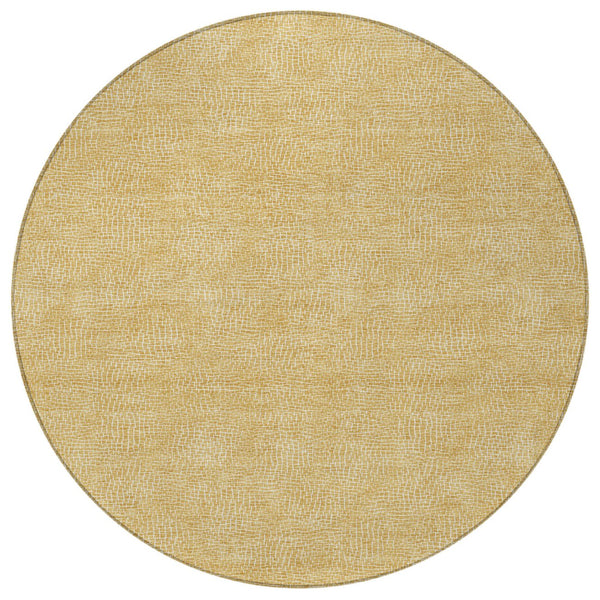 Homeroots 3' Beige And Ivory Geometric Washable Area Rug - Perfect For Indoor And Outdoor Comfort & Style 8' Round Polyester 602373