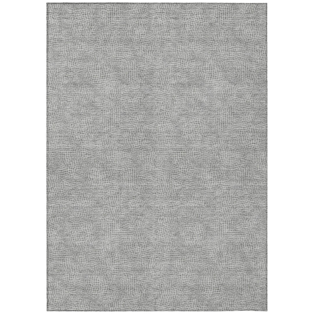 HomeRoots 9' Gray and Ivory Geometric Washable Area Rug - Stylish Indoor/Outdoor Decor for High Traffic Spaces 602381