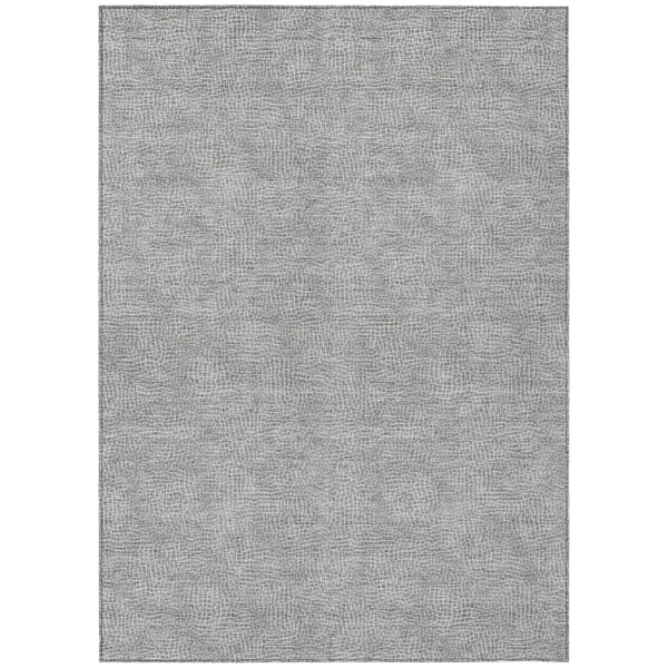 HomeRoots 5' Gray and Ivory Geometric Area Rug – Washable, Durable, Stylish for Indoor and Outdoor Spaces 10' X 14' 602382