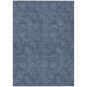 HomeRoots 5' Navy Blue and Ivory Geometric Area Rug – Durable, Washable, Perfect for Indoor and Outdoor Spaces 5' X 8' 602384
