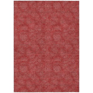 HomeRoots 5' Red and Ivory Geometric Area Rug – Stylish, Washable Design for Indoor and Outdoor Spaces 5' X 8' 602390