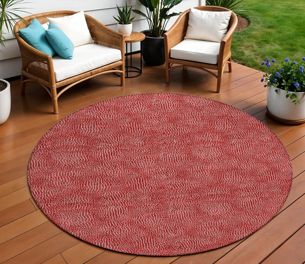 Homeroots 3' Beige And Ivory Geometric Washable Area Rug - Perfect For Indoor And Outdoor Comfort & Style 8' Round Polyester 602391