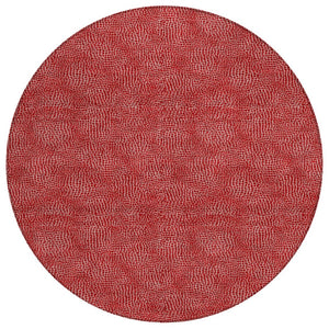 HomeRoots 5' Red and Ivory Geometric Area Rug – Stylish, Washable Design for Indoor and Outdoor Spaces 8' Round 602391
