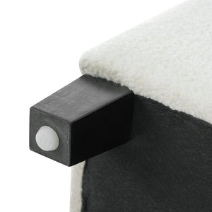English Elm Ottoman Storage Bench Boucle Tufted Upholstered with Rubberwood Legs Bedroom Entryway N779P369512W