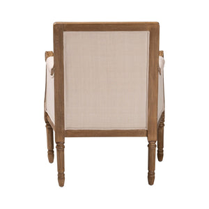 Baxton Studio Baxton Studio Chavanon Distressed Wood & Light Beige Linen French Accent Chair for Stylish Spaces ASS500Mi CG4