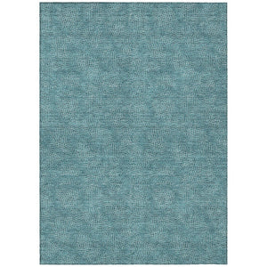 HomeRoots 5' Teal Blue and Ivory Geometric Area Rug – Stylish, Durable, Washable for Indoor and Outdoor Spaces 10' X 14' 602400