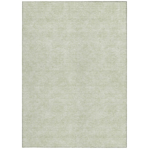 Homeroots 3' Artichoke Green Geometric Washable Area Rug For Indoor And Outdoor Spaces - Durable Style! 5' X 8' Polyester 602402