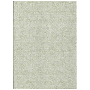 HomeRoots 5' Stylish Artichoke Green and Ivory Geometric Area Rug for Indoor and Outdoor High-Traffic Spaces 5' X 8' 602402