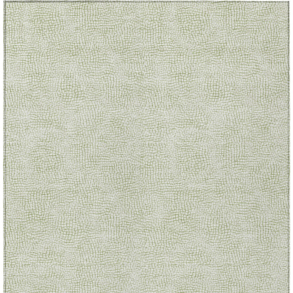 Homeroots 3' Artichoke Green Geometric Washable Area Rug For Indoor And Outdoor Spaces - Durable Style! 5' X 8' Polyester 602402