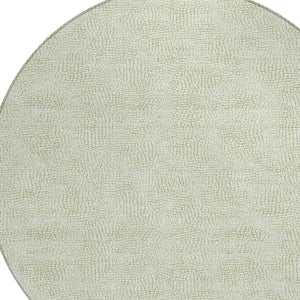 Homeroots 3' Artichoke Green Geometric Washable Area Rug For Indoor And Outdoor Spaces - Durable Style! 8' Round Polyester 602403