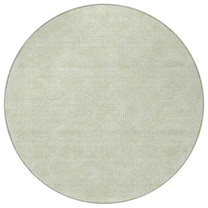 Homeroots 3' Artichoke Green Geometric Washable Area Rug For Indoor And Outdoor Spaces - Durable Style! 8' Round Polyester 602403