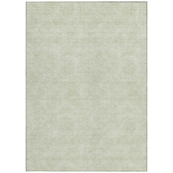 Homeroots 3' Artichoke Green Geometric Washable Area Rug For Indoor And Outdoor Spaces - Durable Style! 8' X 10' Polyester 602404