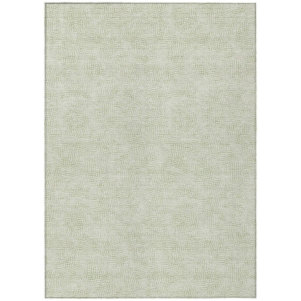 HomeRoots 9' X 12' Artichoke Green & Ivory Geometric Rug - Stylish, Washable, Durable for Indoor/Outdoor Use 602405