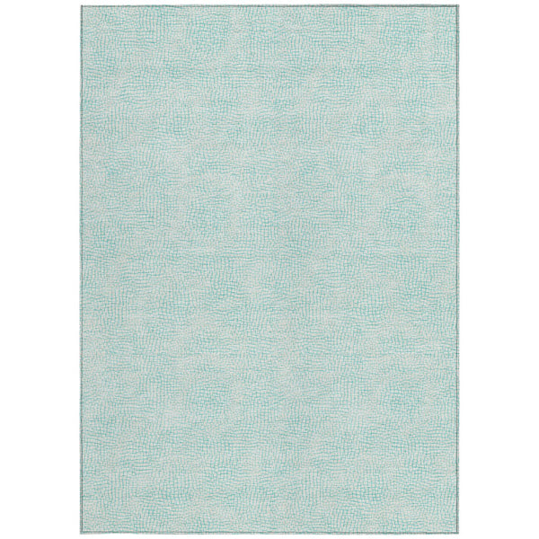 Homeroots 3' Artichoke Green Geometric Washable Area Rug For Indoor And Outdoor Spaces - Durable Style! 5' X 8' Polyester 602408