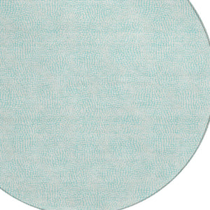 Homeroots 3' Artichoke Green Geometric Washable Area Rug For Indoor And Outdoor Spaces - Durable Style! 8' Round Polyester 602409