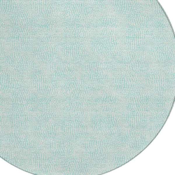 Homeroots 3' Artichoke Green Geometric Washable Area Rug For Indoor And Outdoor Spaces - Durable Style! 8' Round Polyester 602409