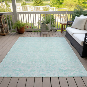 Homeroots 3' Artichoke Green Geometric Washable Area Rug For Indoor And Outdoor Spaces - Durable Style! 8' X 10' Polyester 602410