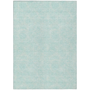 HomeRoots 5' Stylish Aqua and Ivory Geometric Area Rug - Durable, Washable Design for Indoor and Outdoor Use 10' X 14' 602412