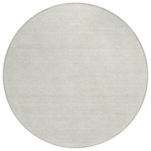 HomeRoots 5' Durable Beige and Brown Geometric Washable Area Rug for Indoor and Outdoor High-Traffic Use 8' Round 602415