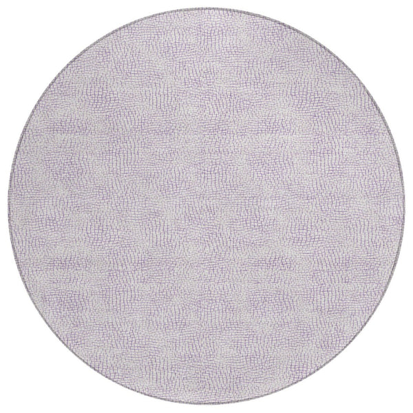 HomeRoots 5' Modern Lavender and Purple Geometric Area Rug for Indoor and Outdoor Use - Washable, Durable Style 8' Round 602421