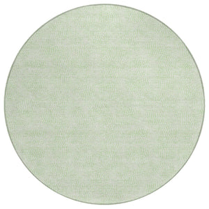 HomeRoots 5' Stylish Mint Green and Ivory Geometric Area Rug – Durable, Washable for Indoor & Outdoor Spaces 8' Round 602427