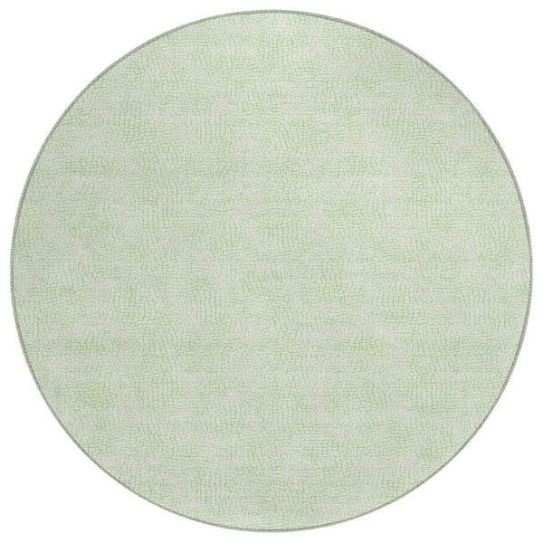 HomeRoots 5' Stylish Mint Green and Ivory Geometric Area Rug – Durable, Washable for Indoor & Outdoor Spaces 8' Round 602427