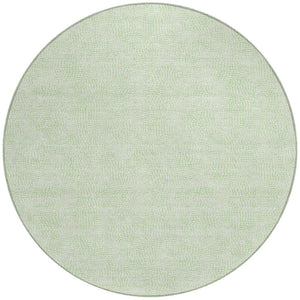 Homeroots 3' Artichoke Green Geometric Washable Area Rug For Indoor And Outdoor Spaces - Durable Style! 8' Round Polyester 602427