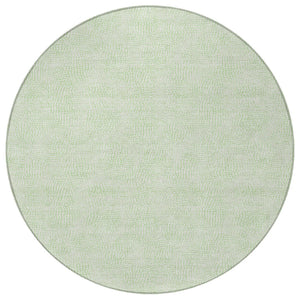 Homeroots 3' Artichoke Green Geometric Washable Area Rug For Indoor And Outdoor Spaces - Durable Style! 8' Round Polyester 602427