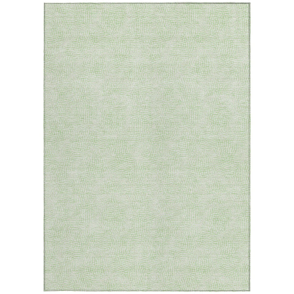 Homeroots 3' Artichoke Green Geometric Washable Area Rug For Indoor And Outdoor Spaces - Durable Style! 9' X 12' Polyester 602429