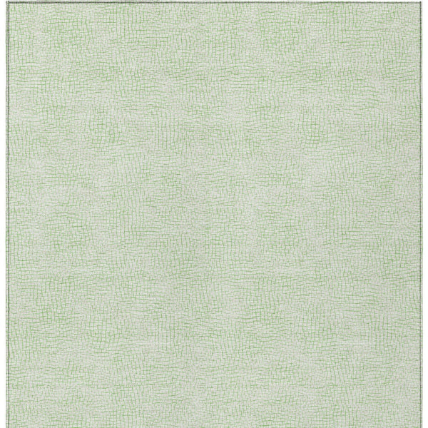 Homeroots 3' Artichoke Green Geometric Washable Area Rug For Indoor And Outdoor Spaces - Durable Style! 9' X 12' Polyester 602429