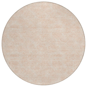 HomeRoots 5' Stylish Peach and Beige Geometric Area Rug - Durable, Washable Design for Indoor and Outdoor Use 8' Round 602433
