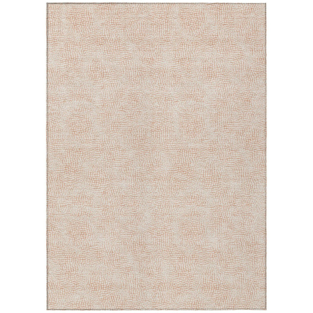 HomeRoots 5' Stylish Peach and Beige Geometric Area Rug - Durable, Washable Design for Indoor and Outdoor Use 8' X 10' 602434