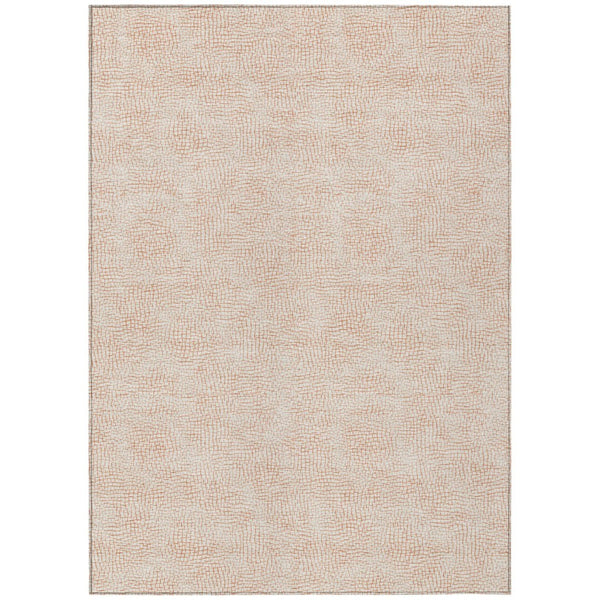 HomeRoots 5' Stylish Peach and Beige Geometric Area Rug - Durable, Washable Design for Indoor and Outdoor Use 10' X 14' 602436