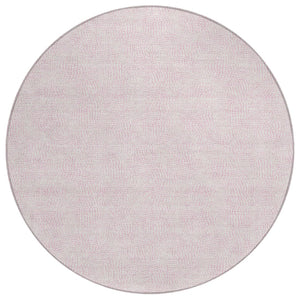 HomeRoots 5' Modern Pink and Ivory Geometric Area Rug for Indoor and Outdoor Use – Durable, Washable, Versatile 8' Round 602439