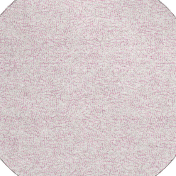 Homeroots 3' Artichoke Green Geometric Washable Area Rug For Indoor And Outdoor Spaces - Durable Style! 8' Round Polyester 602439