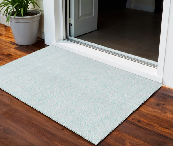 Homeroots 3' Artichoke Green Geometric Washable Area Rug For Indoor And Outdoor Spaces - Durable Style! 3' X 5' Polyester 602443