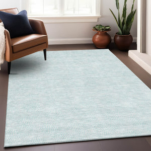 Homeroots 3' Artichoke Green Geometric Washable Area Rug For Indoor And Outdoor Spaces - Durable Style! 3' X 5' Polyester 602443