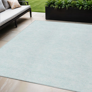 Homeroots 3' Artichoke Green Geometric Washable Area Rug For Indoor And Outdoor Spaces - Durable Style! 5' X 8' Polyester 602444