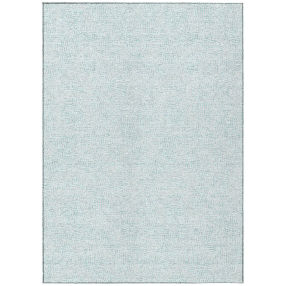 HomeRoots 5' Sky Blue & Ivory Geometric Area Rug – Stylish, Durable, Washable for Indoor & Outdoor Use 5' X 8' 602444