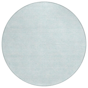 HomeRoots 5' Sky Blue & Ivory Geometric Area Rug – Stylish, Durable, Washable for Indoor & Outdoor Use 8' Round 602445