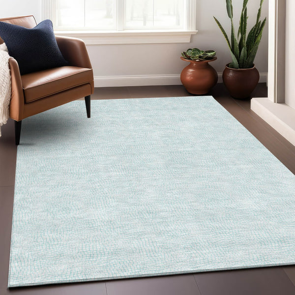 Homeroots 3' Artichoke Green Geometric Washable Area Rug For Indoor And Outdoor Spaces - Durable Style! 9' X 12' Polyester 602447